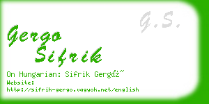 gergo sifrik business card